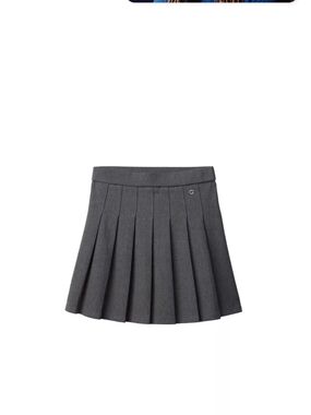 Girls Classic Pleated School Skirt - Dark Gray 11-12 Yrs